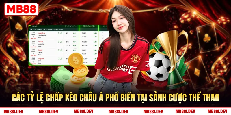 Các tỷ lệ chấp kèo Châu Á phổ biến tại sảnh cược thể thao