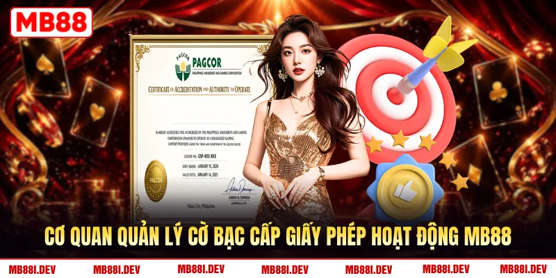 Cơ quan quản lý cờ bạc cấp giấy phép hoạt động MB88