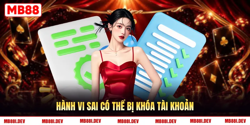 Hành vi sai có thể bị khóa tài khoản